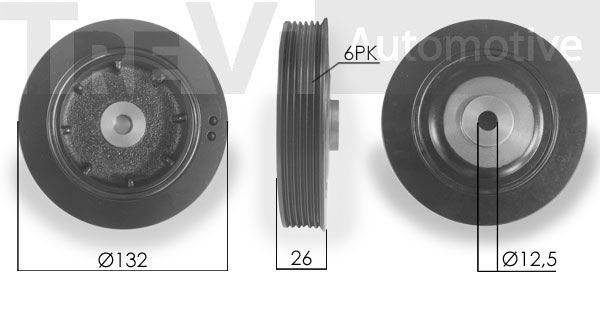 TREVI AUTOMOTIVE Hihnapyörä, kampiakseli PC1003